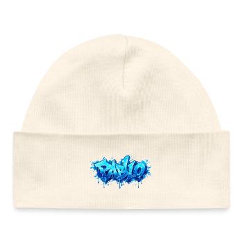 PABLO GRAFFITI NAME FÜR PERFEKTES GESCHENK DRUCKBAR - Baby Organic Mütze - Weiß - Vorne