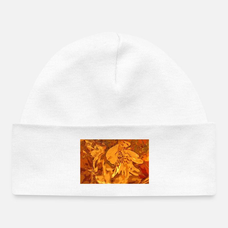 Fantasy ocre - Bonnet bébé bio - blanc