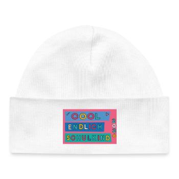 Finally a schoolchild - Baby Organic Beanie - white - Front