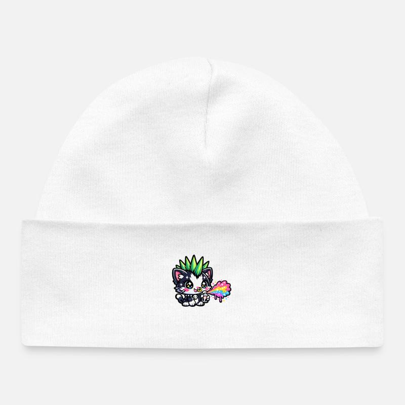 Peintures en aérosol Punk Kitten Neon - Bonnet bébé bio - blanc