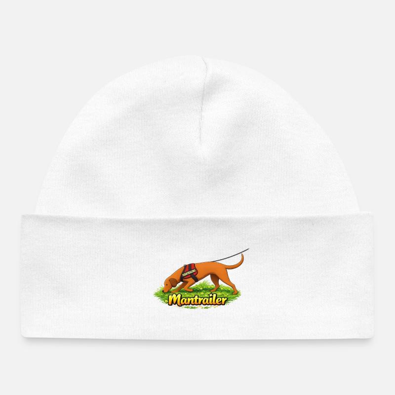Chien renifleur de remorque Principal Piste - Bonnet bébé bio - blanc