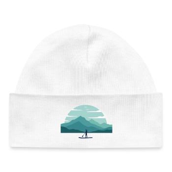 Paddleboard Dawn Over Peaks - Baby Organic Mütze - Weiß - Vorne