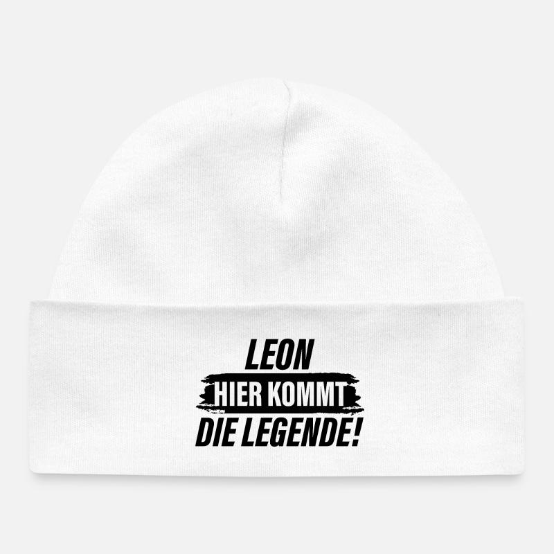Leon, here comes the legend - Baby Organic Beanie - white