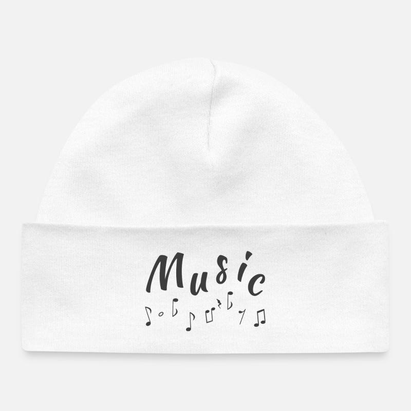 Paroles musicales, partitions - Bonnet bébé bio - blanc