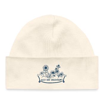 Sauvage et Indompté – Déclaration florale florale - Bonnet bébé bio - blanc - Devant