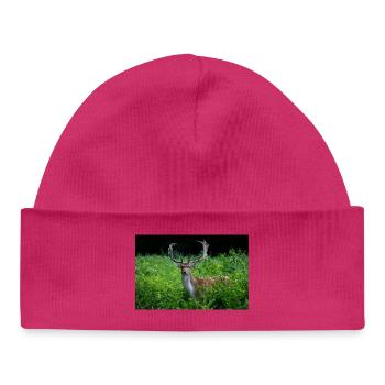 Majestic fallow deer in the green - Baby Organic Beanie - white - Front