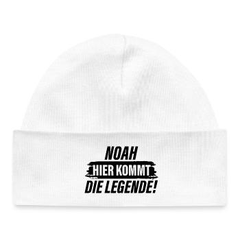 Noah - Here Comes the Legend - Baby Organic Beanie - white - Front