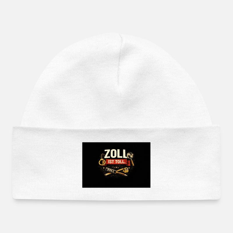 La douane, c’est génial – Retro Grenzwerk - Bonnet bébé bio - blanc