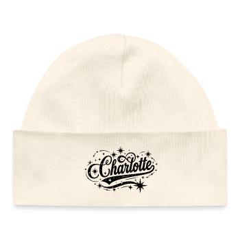 Charlotte name first last family - Baby Organic Beanie - white - Front