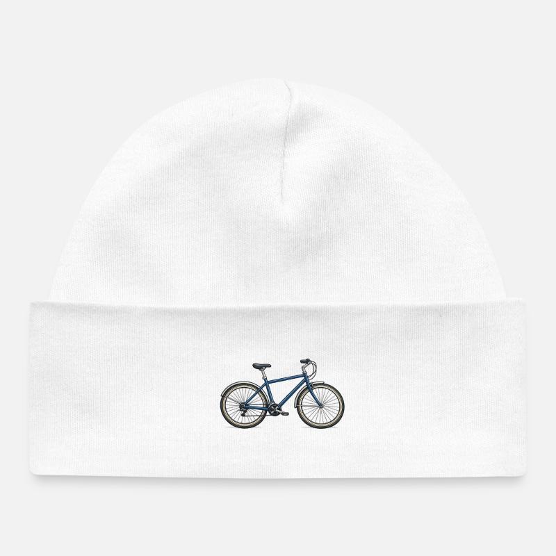 Silhouette de vélo Blue City - Bonnet bébé bio - blanc