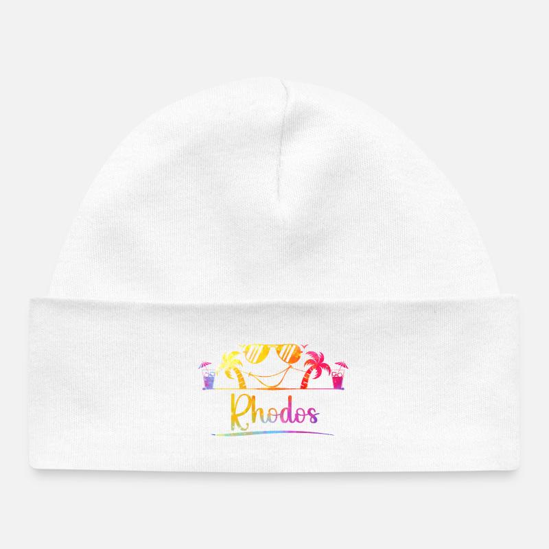 Rhodes Beach Dream Flampe de Couleurs - Bonnet bébé bio - blanc