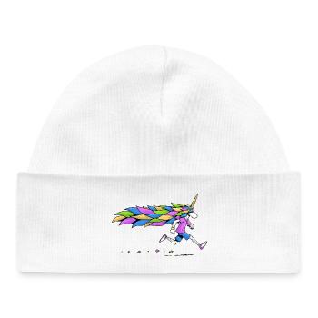 Unicorn Runner - Baby Organic Beanie - white - Front