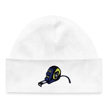 Atemschutz Illustration Gelb Blau - Baby Organic Mütze - Weiß - Vorne