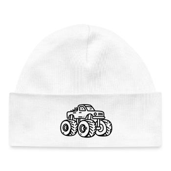 monster truck - Bonnet bébé bio - blanc - Devant
