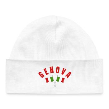 Drapeaux italiens de Gênes - Bonnet bébé bio - blanc - Devant