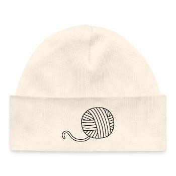 Illustration de pelote de laine - Bonnet bébé bio - blanc - Devant