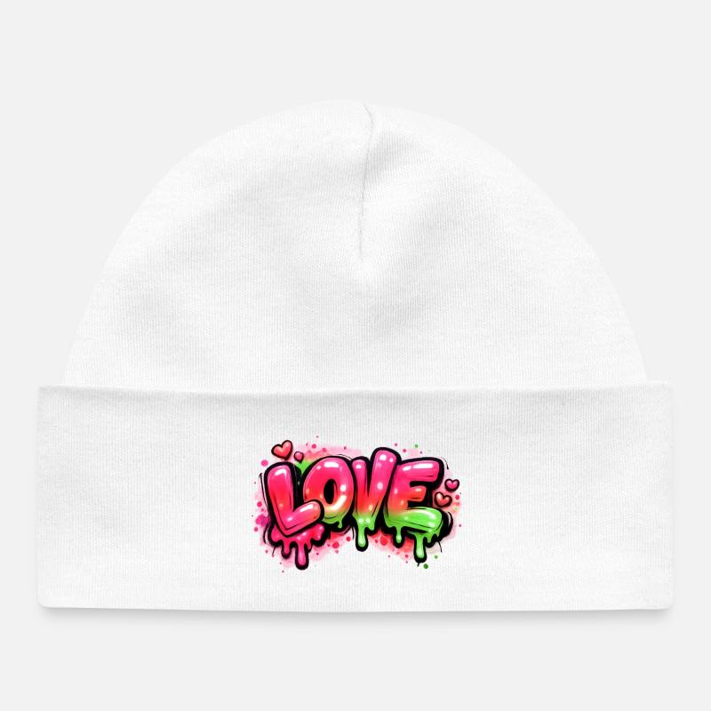 Amour - Bonnet bébé bio - blanc