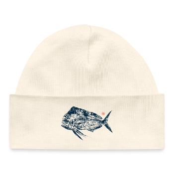Mahi Mahi avec tampon kanji - Bonnet bébé bio - blanc - Devant