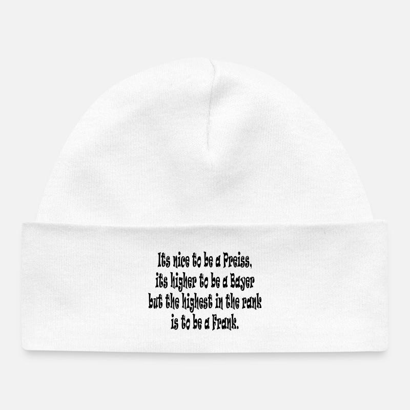 Its nice to be a Preiss ... - Baby Organic Mütze - Weiß