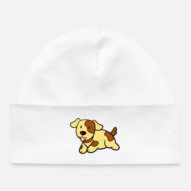 Chien mignon - Bonnet bébé bio - blanc