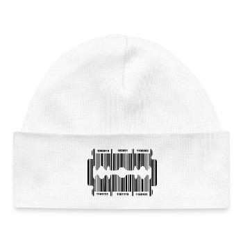 Razor blade with secret code - Baby Organic Beanie - white - Front