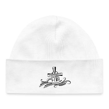 Baker, grain, mill, corn, sun - Baby Organic Beanie - white - Front