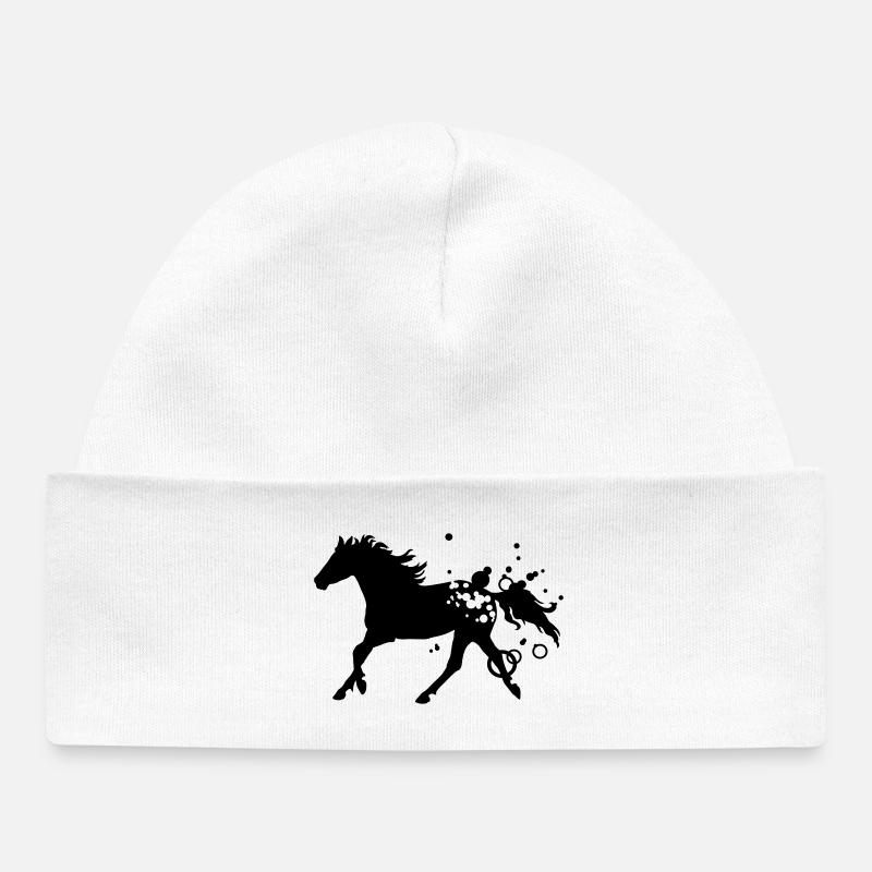 cheval - Bonnet bébé bio - blanc