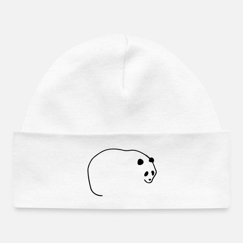 Lines Panda - Baby Organic Beanie - white