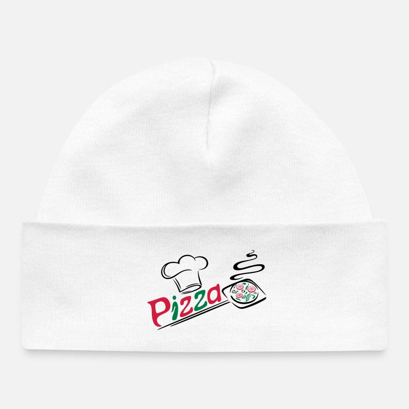 Pizza Bäcker mit Kochmütze, chef hat - Baby Organic Mütze - Weiß