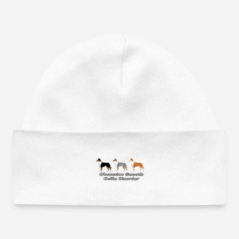 Obsessive Smooth Collie Disorder - Baby Organic Beanie - white