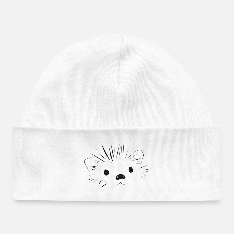 🦔 Mignon hérisson amour doux - Bonnet bébé bio - blanc