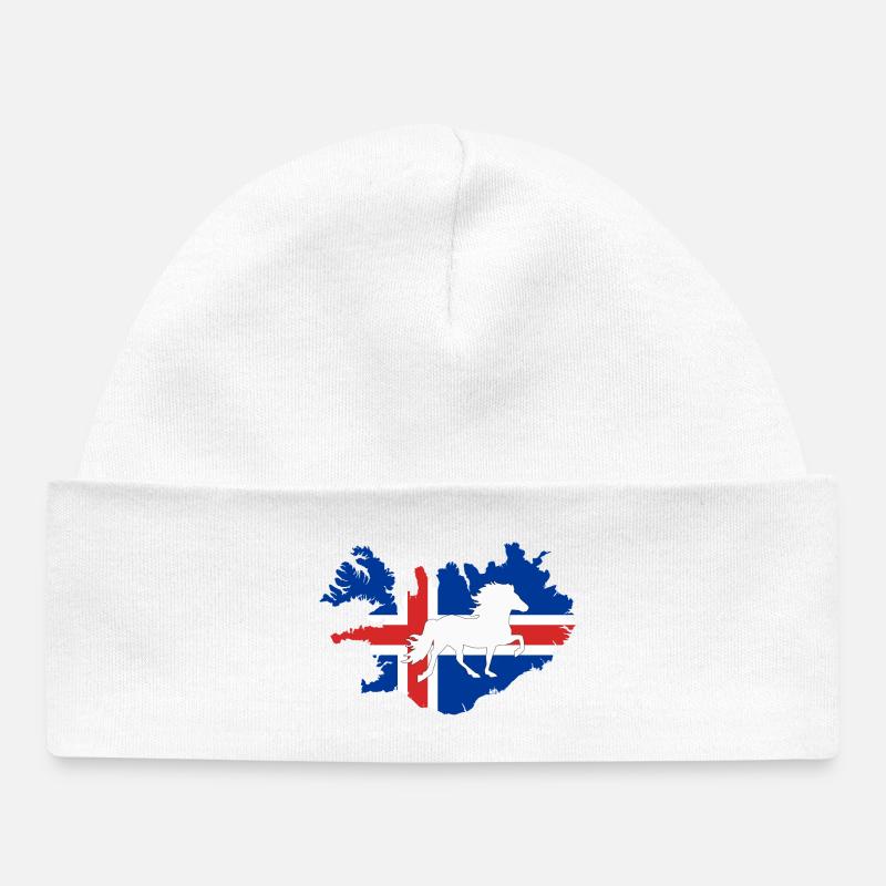 isländer icelandic horse - Bonnet bébé bio - blanc