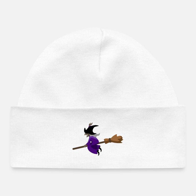 La sorcière vole sur le balai - Bonnet bébé bio - blanc