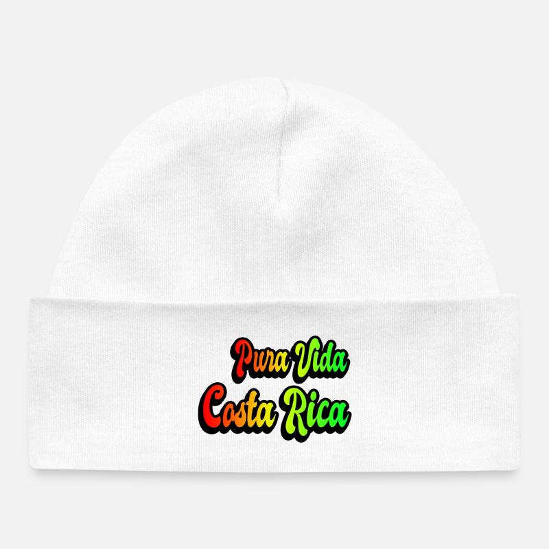 Design arc-en-ciel de Pura Vida Costa Rica - Bonnet bébé bio - blanc