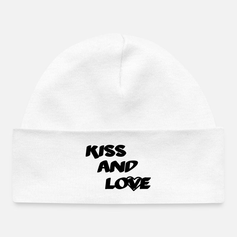 Kiss And Love - Bonnet bébé bio - blanc