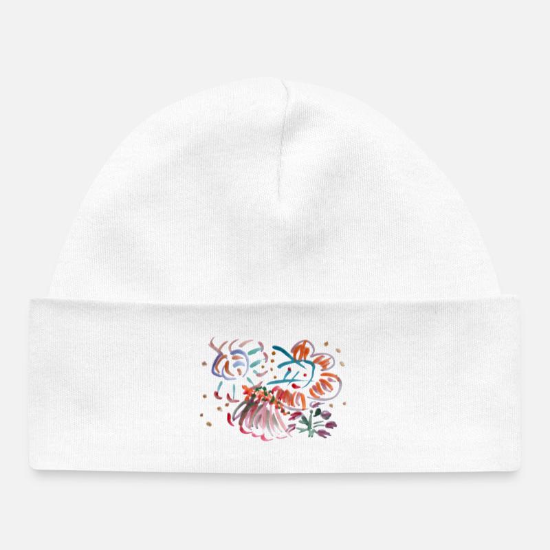 Danse Des Vacances Au Soleil, Aquarelle - Bonnet bébé bio - blanc