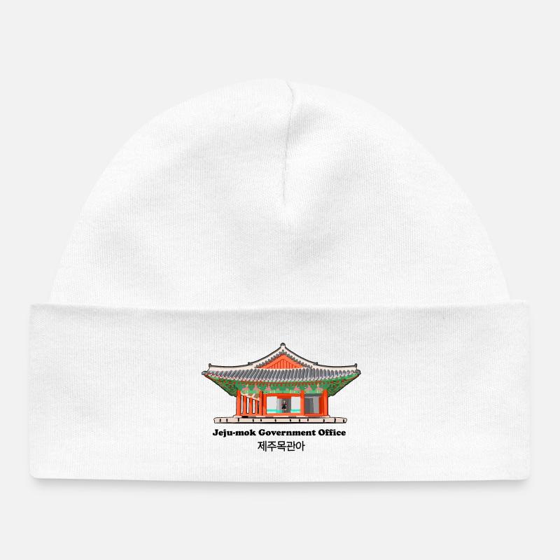Corée du Sud, île de Jju, bureau du gouvernement de Jeju-mok - Bonnet bébé bio - blanc