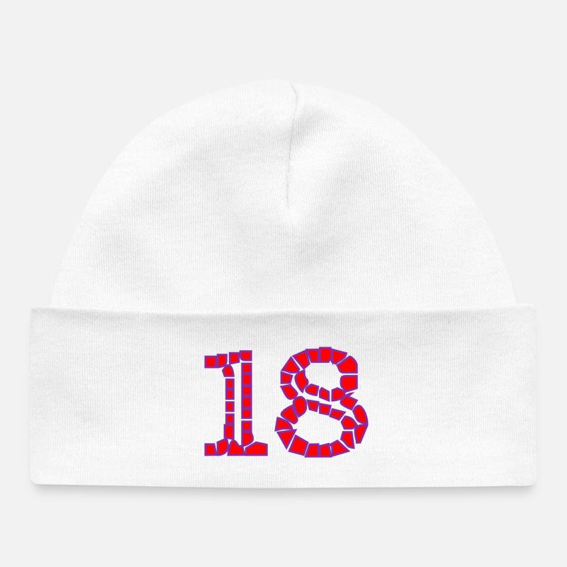 18. 18 ANS. 18e ANNIVERSAIRE. ANNIVERSAIRE 18 ANS. - Bonnet bébé bio - blanc