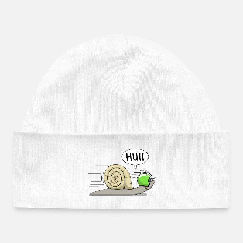 Escargot de course - maintenant aussi en vert - Bonnet bébé bio - blanc