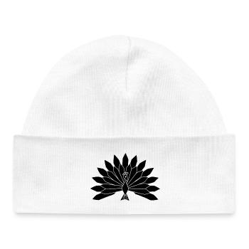 Le paon noir - Bonnet bébé bio - blanc - Devant