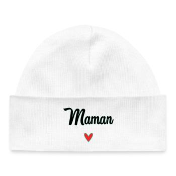 MOM. MOTHER'S DAY. HEART. FEAST. HAPPY BIRTHDAY - Baby Organic Beanie - white - Front