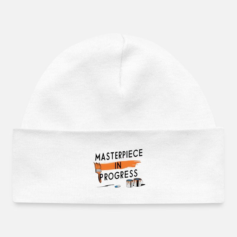 Masterpiece in Progress - Baby Organic Beanie - white