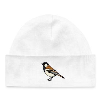 Sparrow Bird - Baby Organic Beanie - white - Front