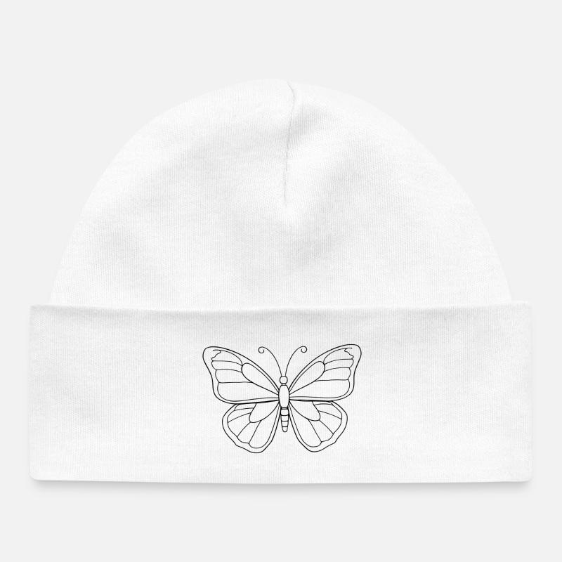 Papillon minimaliste - Bonnet bébé bio - blanc