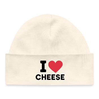 Citation J'aime le fromage, amateur de nourriture - Bonnet bébé bio - blanc - Devant