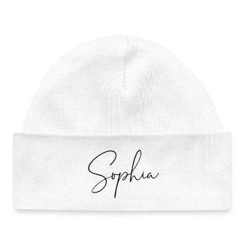 sophia / handschrift design  - Baby Organic Mütze - Weiß - Vorne