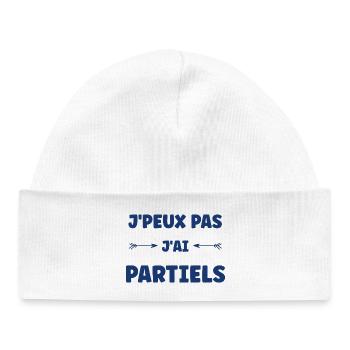 I can't I have partials - Baby Organic Beanie - white - Front
