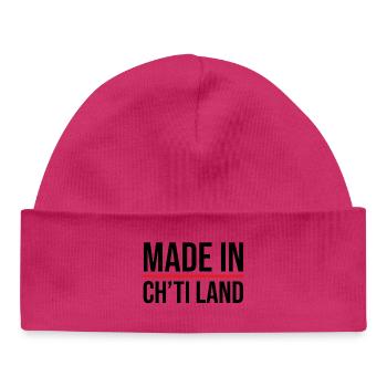 Made in Ch'ti land - Bonnet bébé bio - blanc - Devant