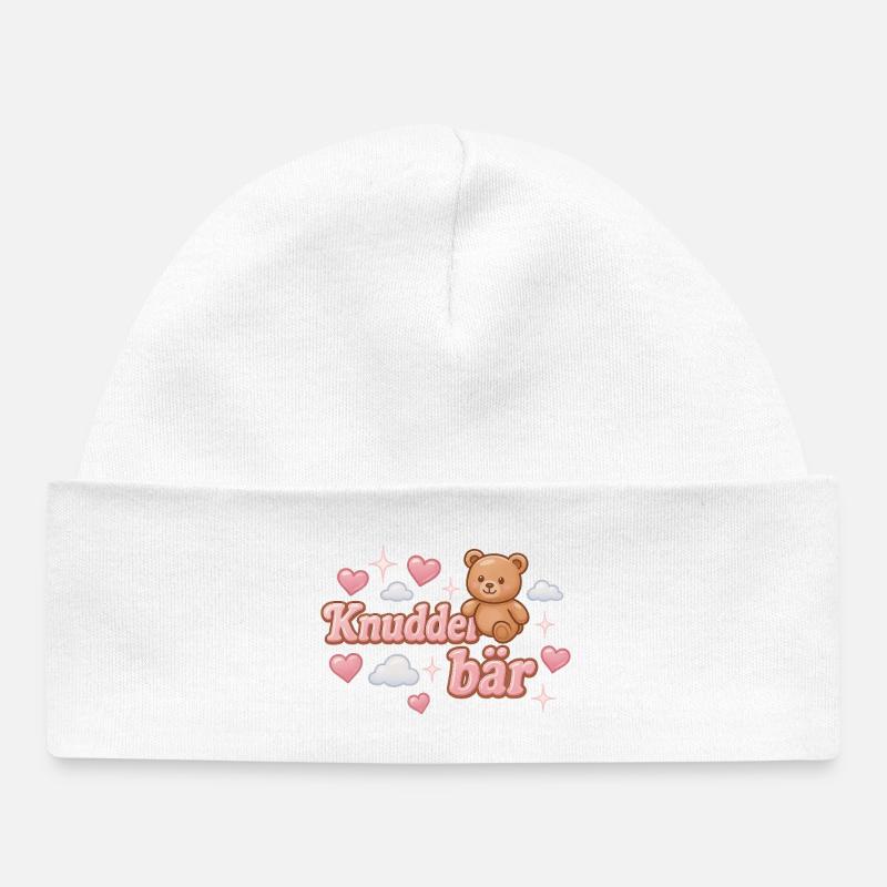 Knuddelbär / Y2K Statement Design - Bonnet bébé bio - blanc