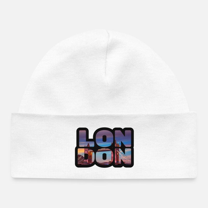 La silhouette de Londres en lettres - Bonnet bébé bio - blanc
